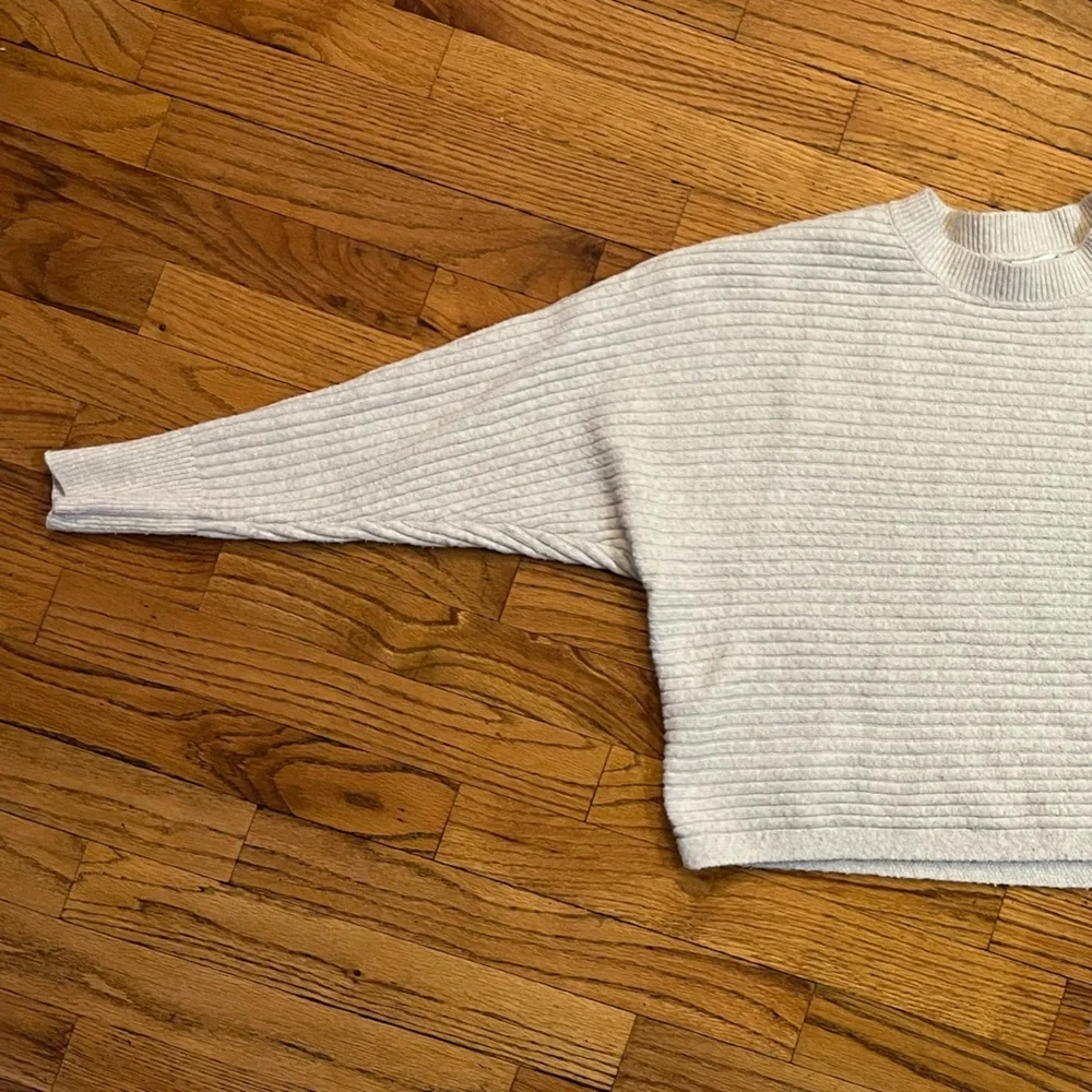 Pink Rose Ribbed Knit Top in Cream